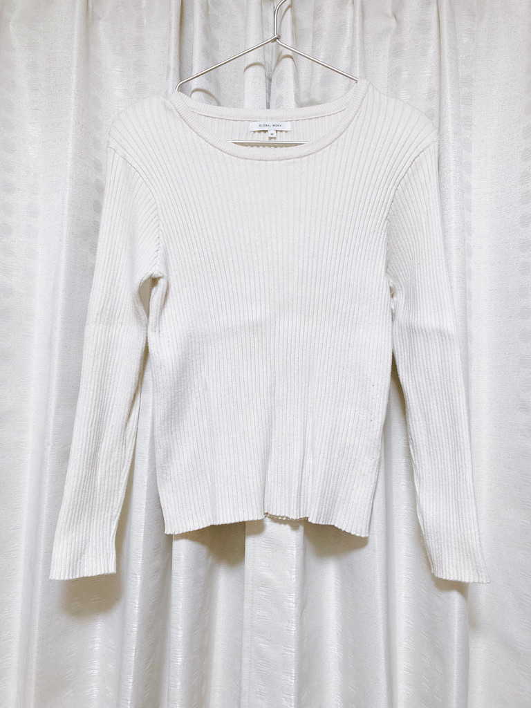 【GLOBAL WORK】メルティリブクルーネックプルオーバー